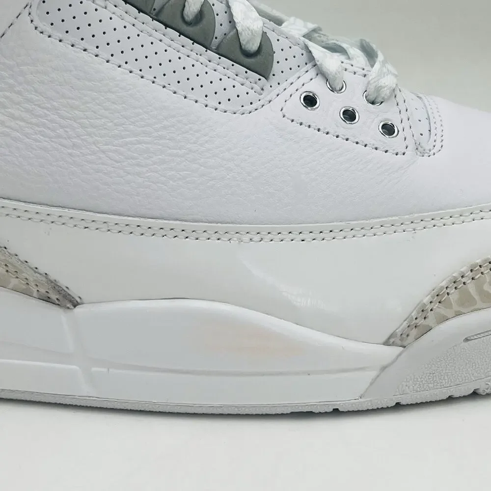 Nike Air Jordan 3 Retro White Silver Sneakers CT8532 111 Men Size 11 NEW